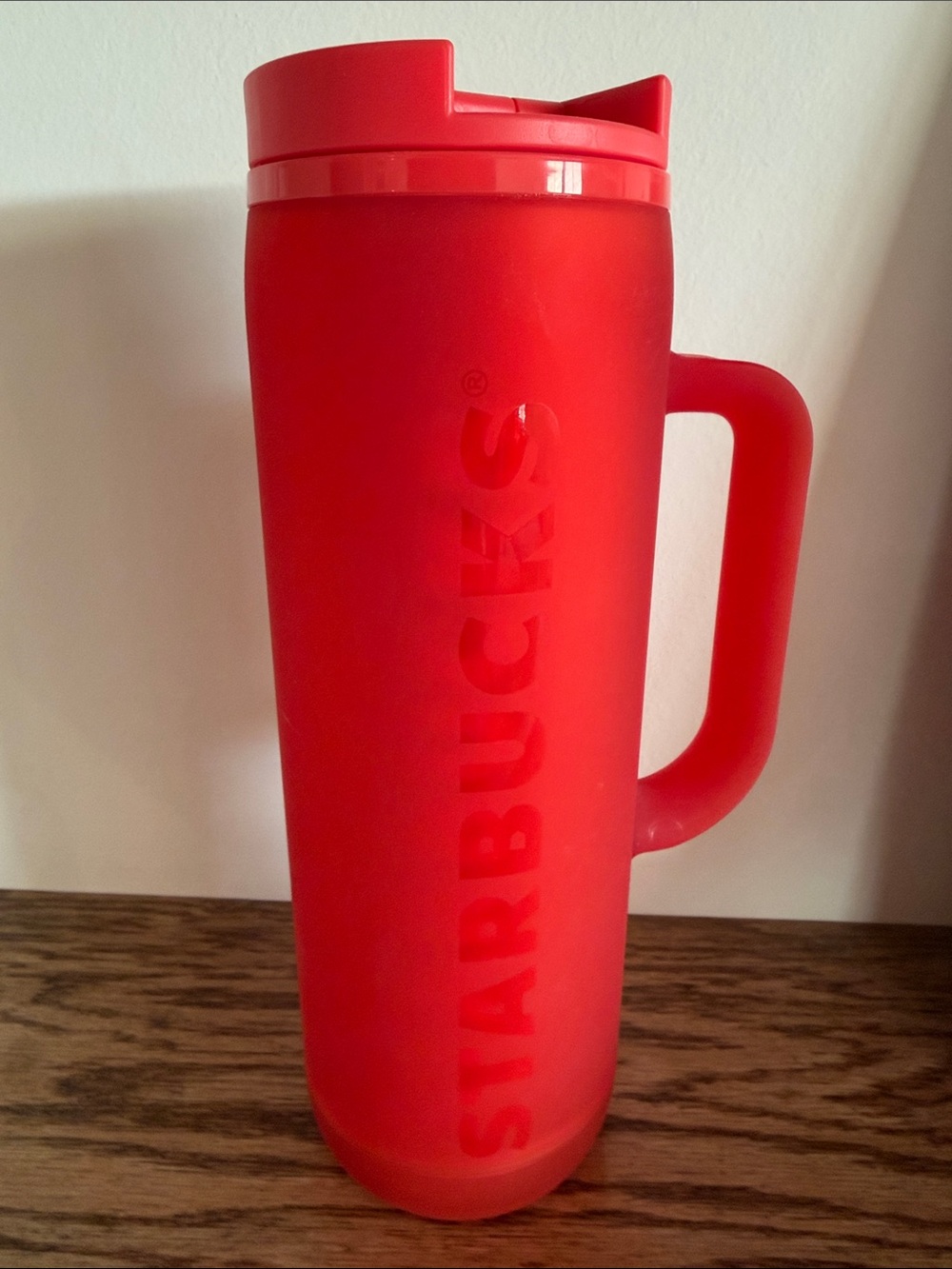 Starbucks Bright Red Insulated Travel Mug with Handle